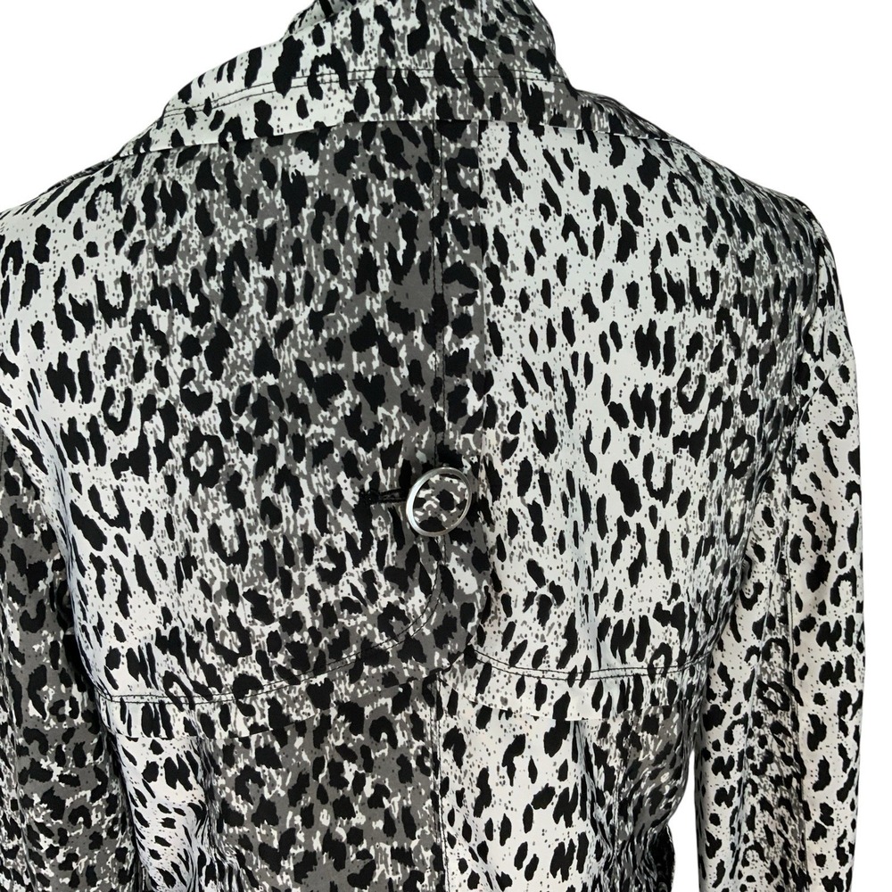 Vertigo Paris Womens Med Leopard Print Belted Button Coat Jacket Art Deco Trendy - Picture 5 of 16
